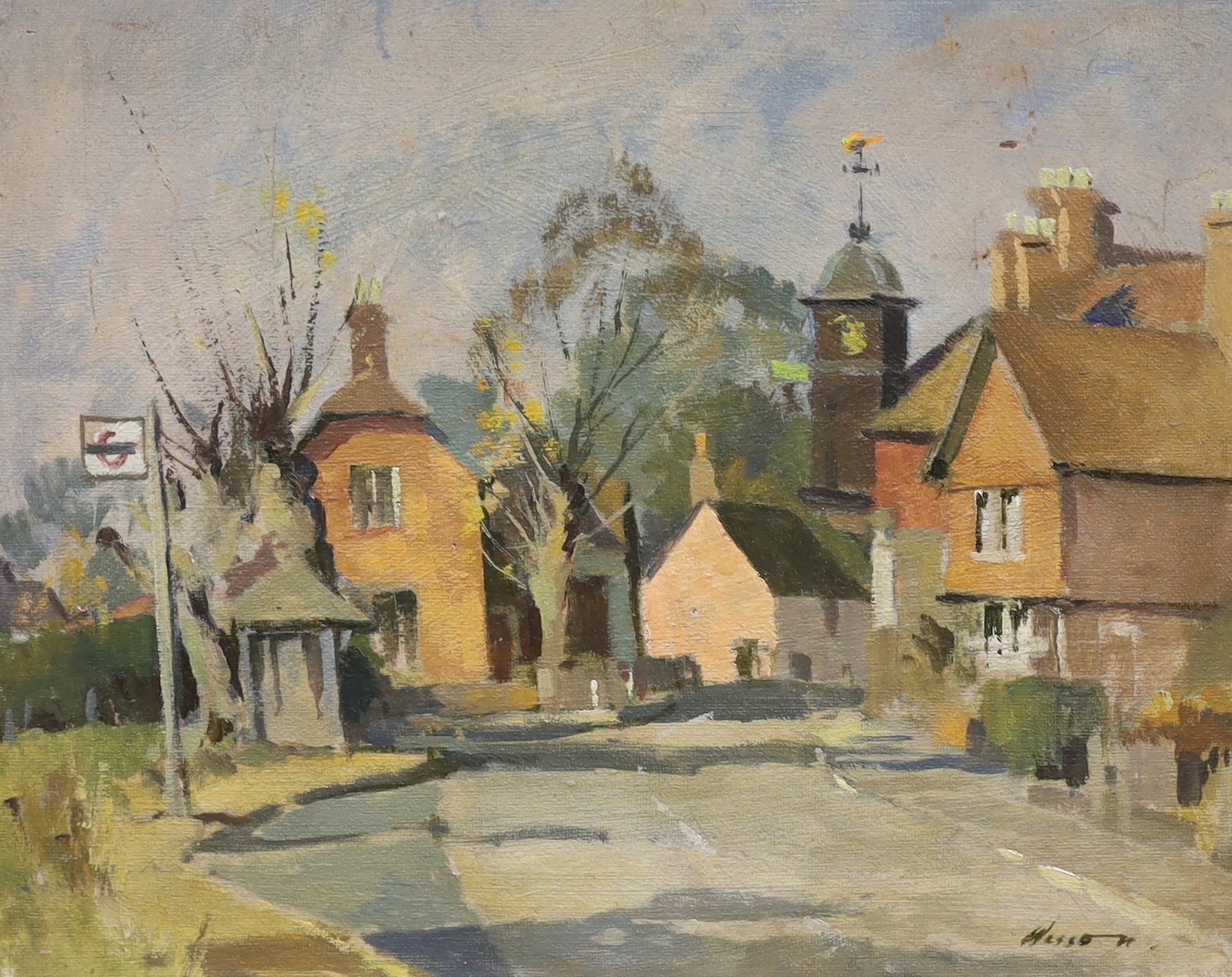 Edward Wesson (1910-1983), oil on canvas board, Abinger Hammer, signed, 46 x 56cm